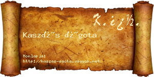 Kaszás Ágota névjegykártya